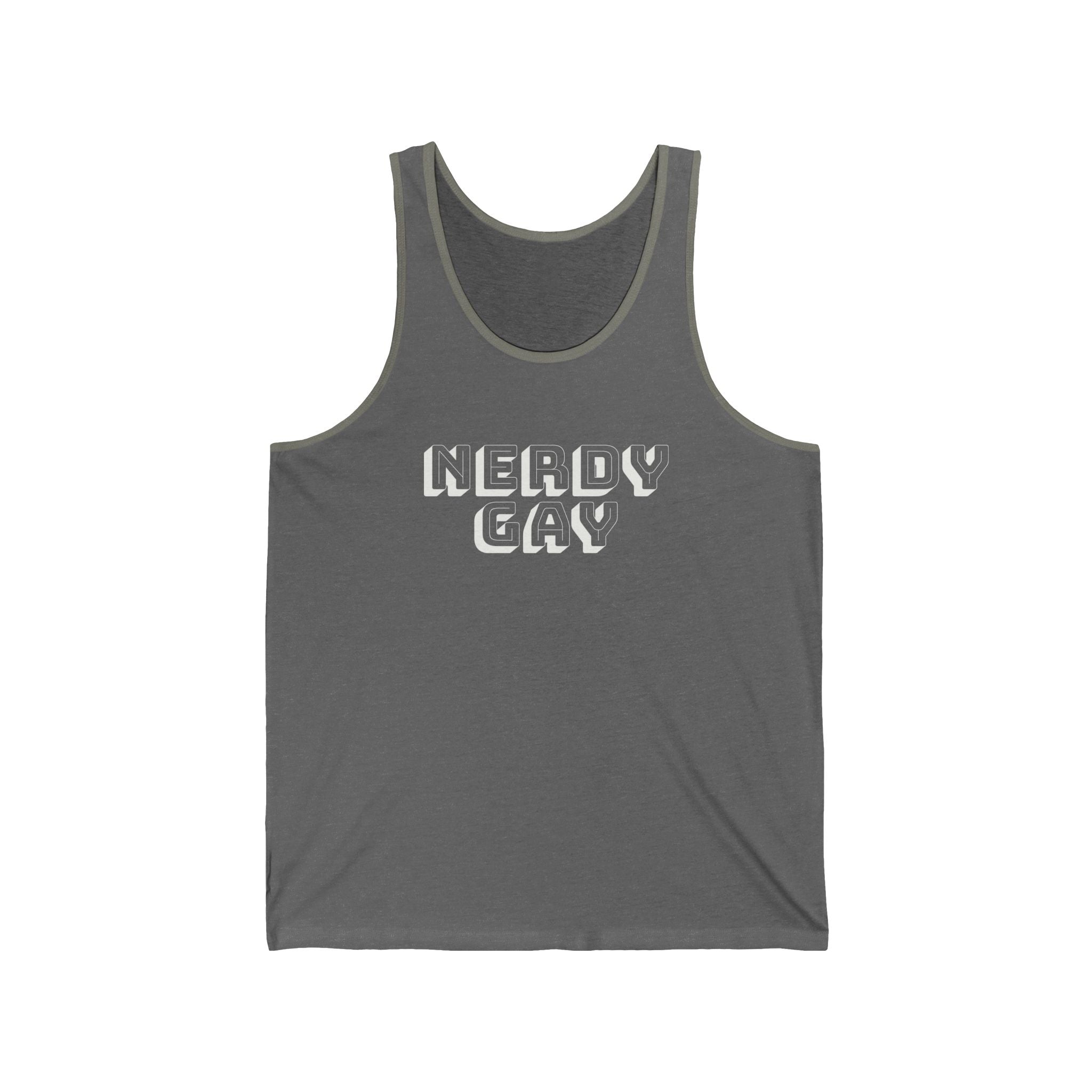 Nerdy Gay Grey/White Tri-Blend Tank Top